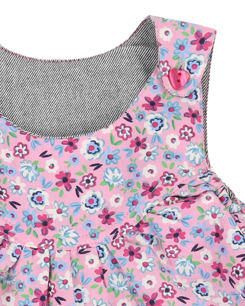 Reversible Pini Dress- Cat Face/ Ditsy