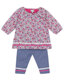 Ditsy Dress And Leggings Set