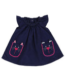 Applique Cord Dress- Kitty Pockets