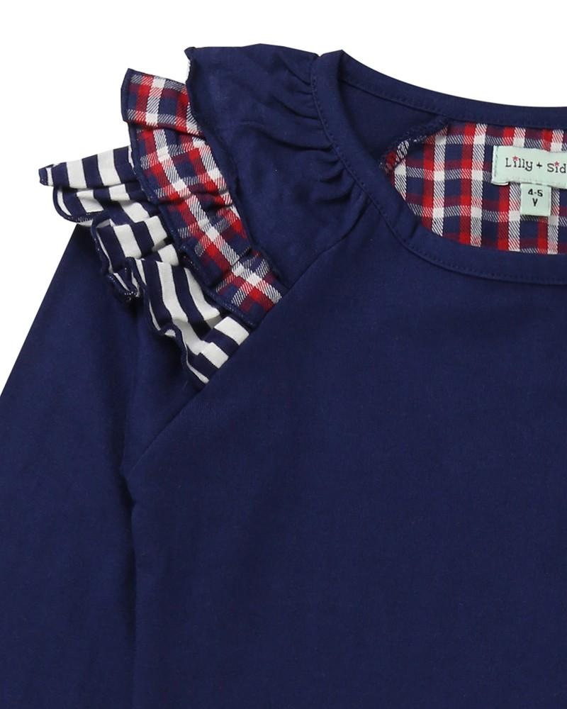 Swan Applique Check Dress