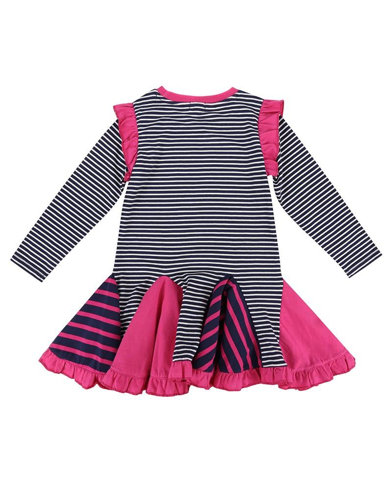 Full Circle Insert Dress- Navy Stripe