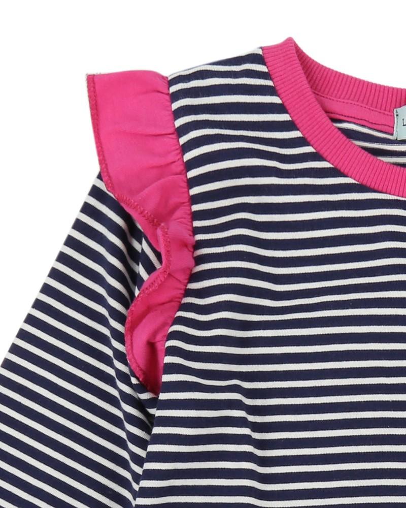 Full Circle Insert Dress- Navy Stripe