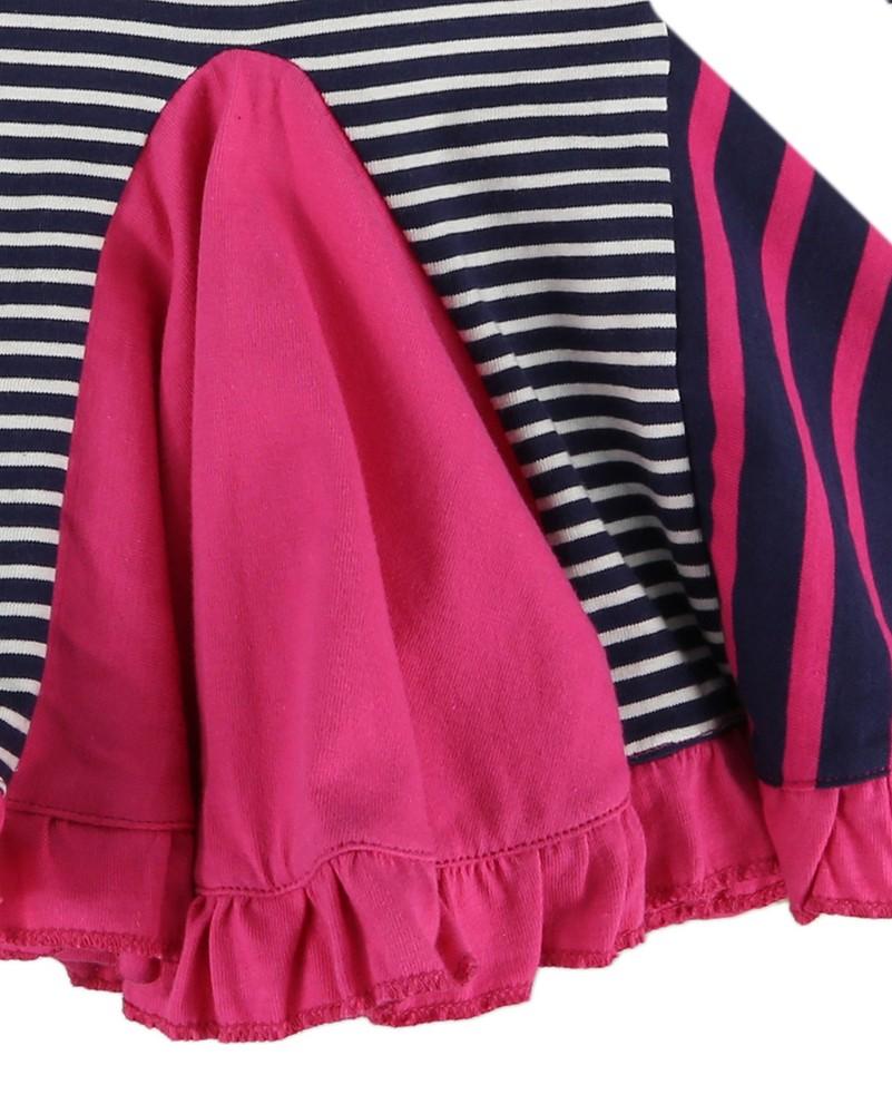 Full Circle Insert Dress- Navy Stripe