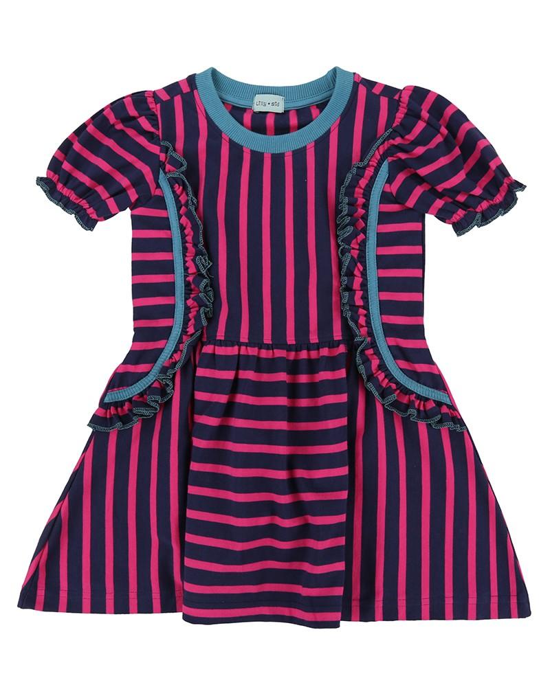 Corset Is Dress- Pink/ Navy Stripe