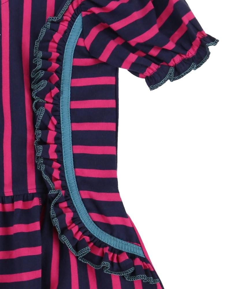 Corset Is Dress- Pink/ Navy Stripe