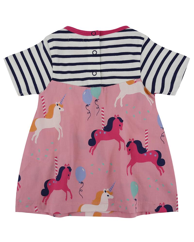 Fabric Mix Dress - Carousel / Stripe