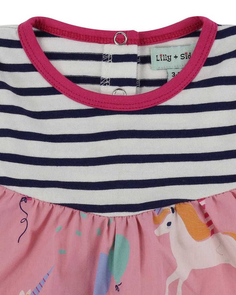 Fabric Mix Dress - Carousel / Stripe