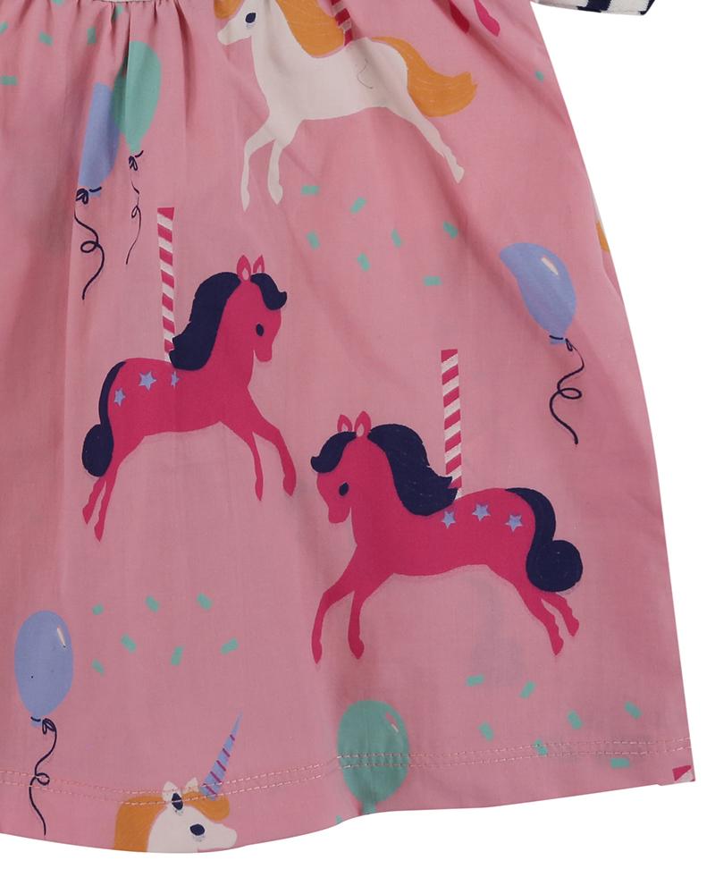 Fabric Mix Dress - Carousel / Stripe