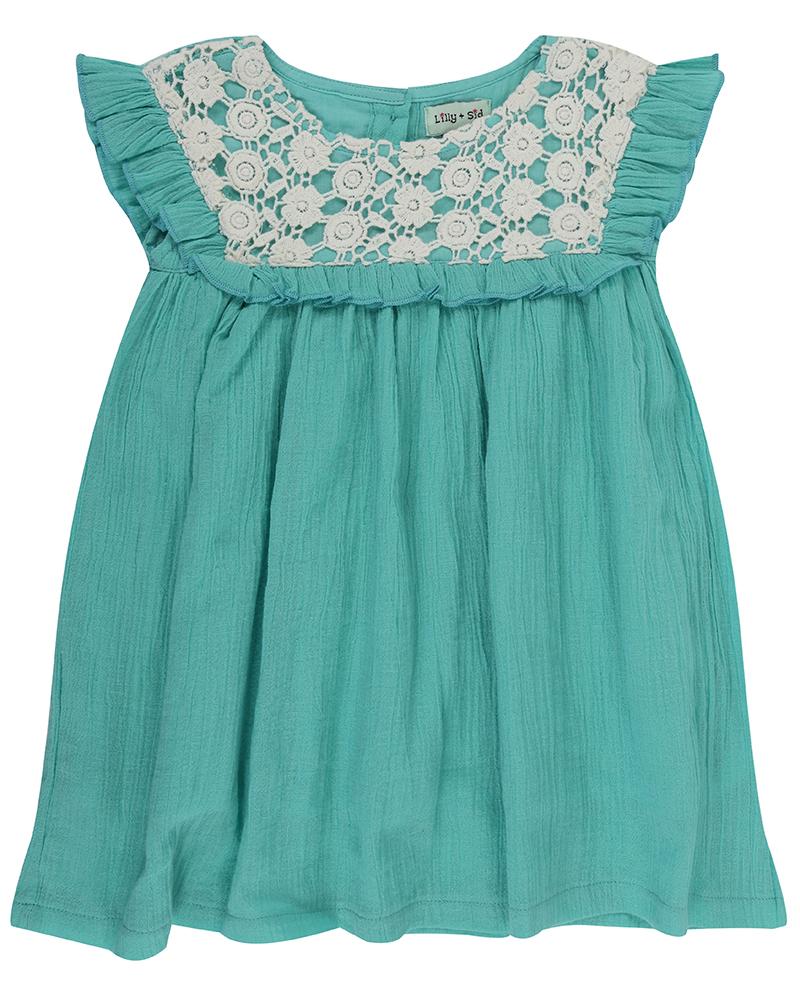 Mint Lace Trim Dress