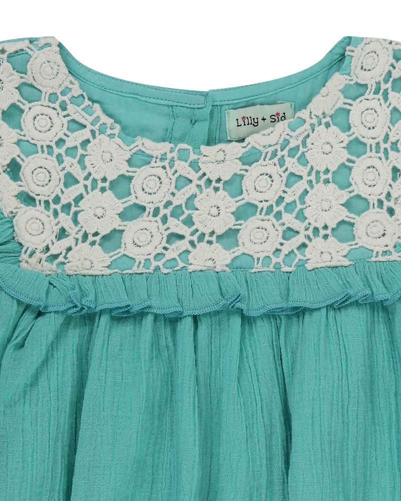 Mint Lace Trim Dress