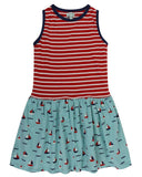 Mix Fabric Dress - Stripe/Ships