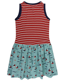 Mix Fabric Dress - Stripe/Ships