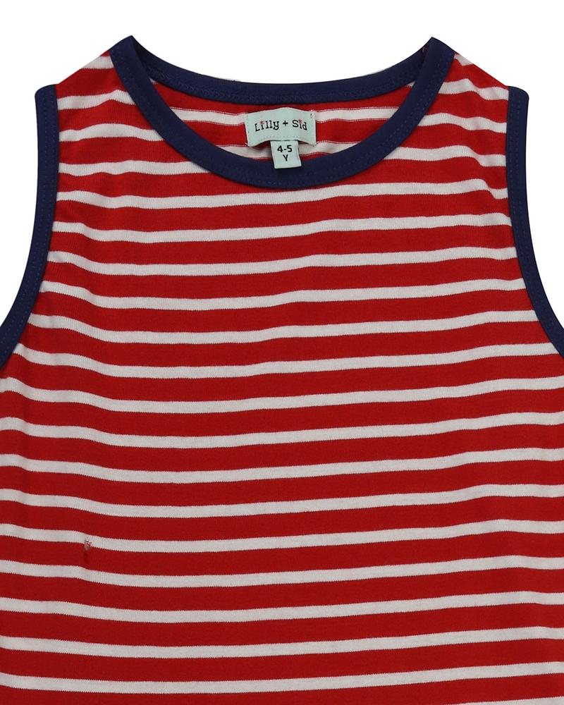 Mix Fabric Dress - Stripe/Ships