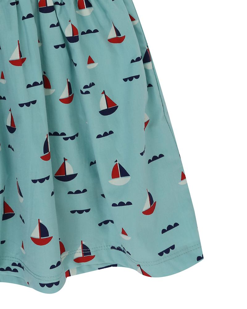 Mix Fabric Dress - Stripe/Ships