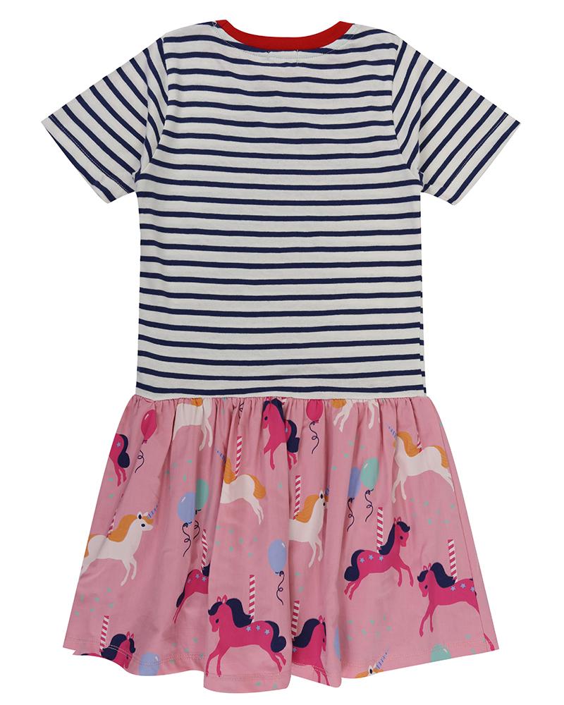 Fabric Mix Dress - Carousel/ Stripe