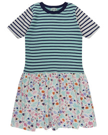 Print Mix Dress- Stripe/Ditsy