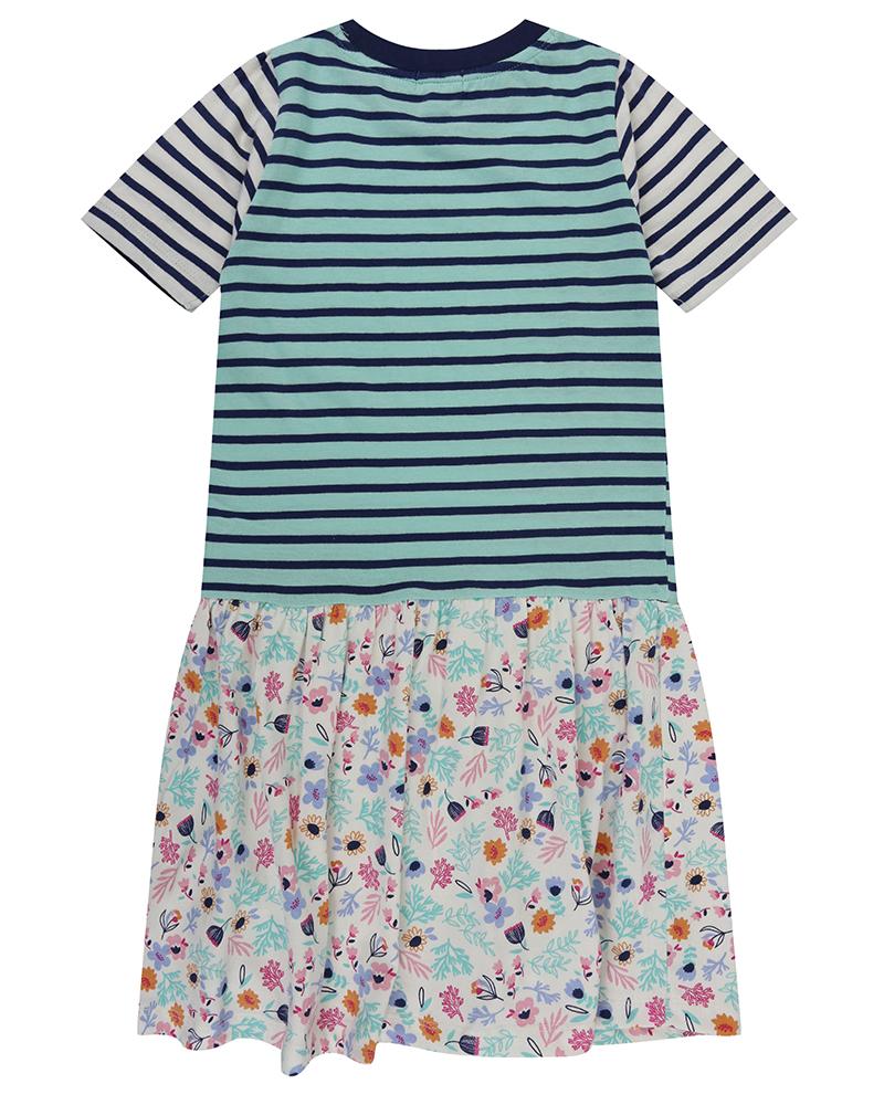 Print Mix Dress- Stripe/Ditsy