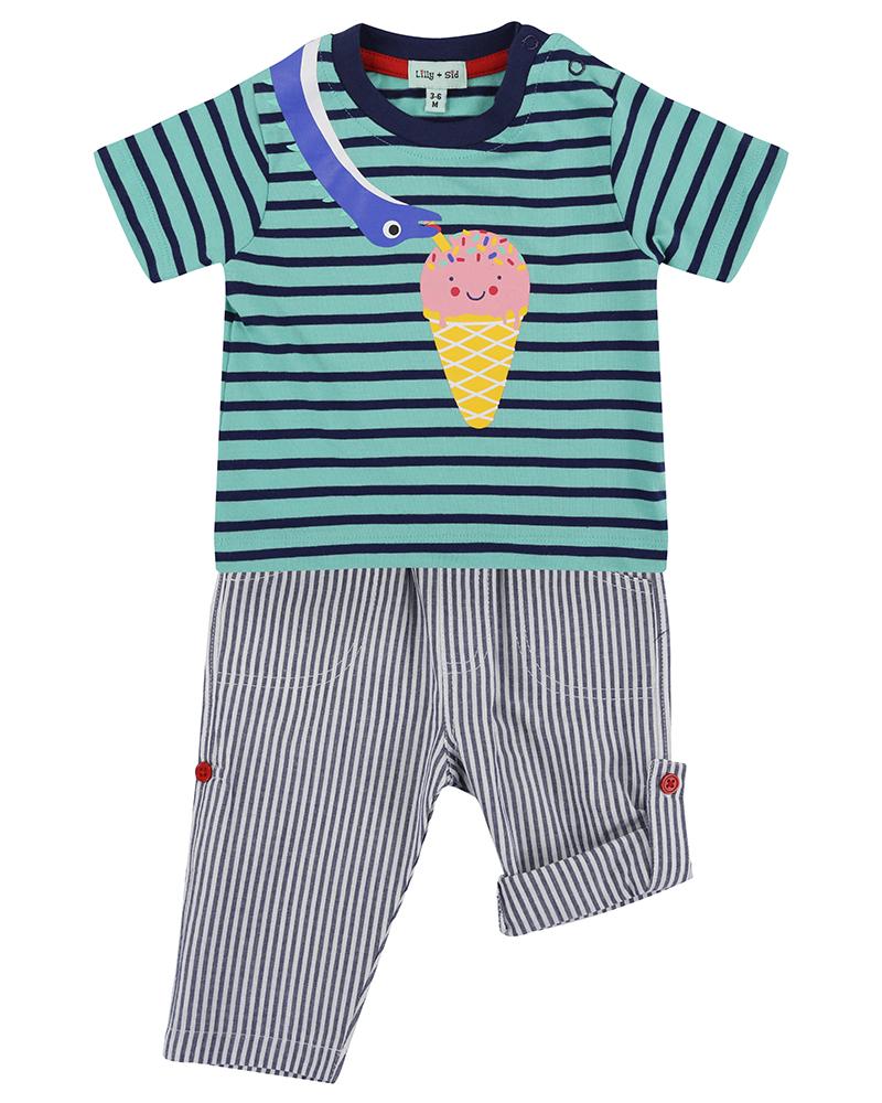 Dino Stripe Trouser Set