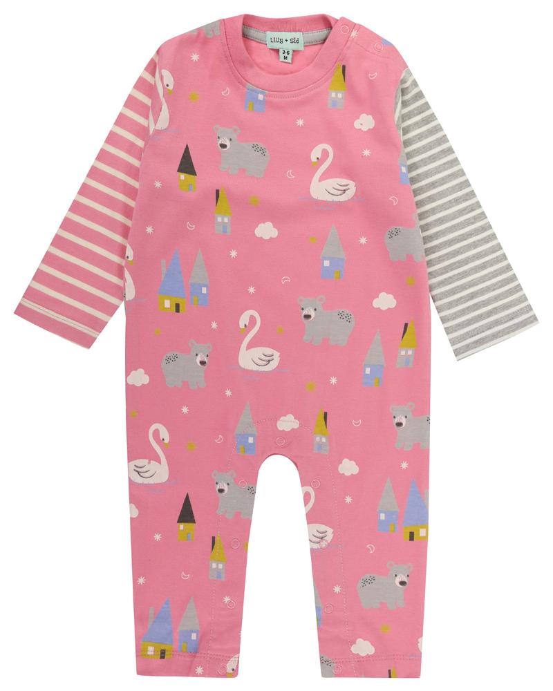 Swan Print Playsuit/Hat Set