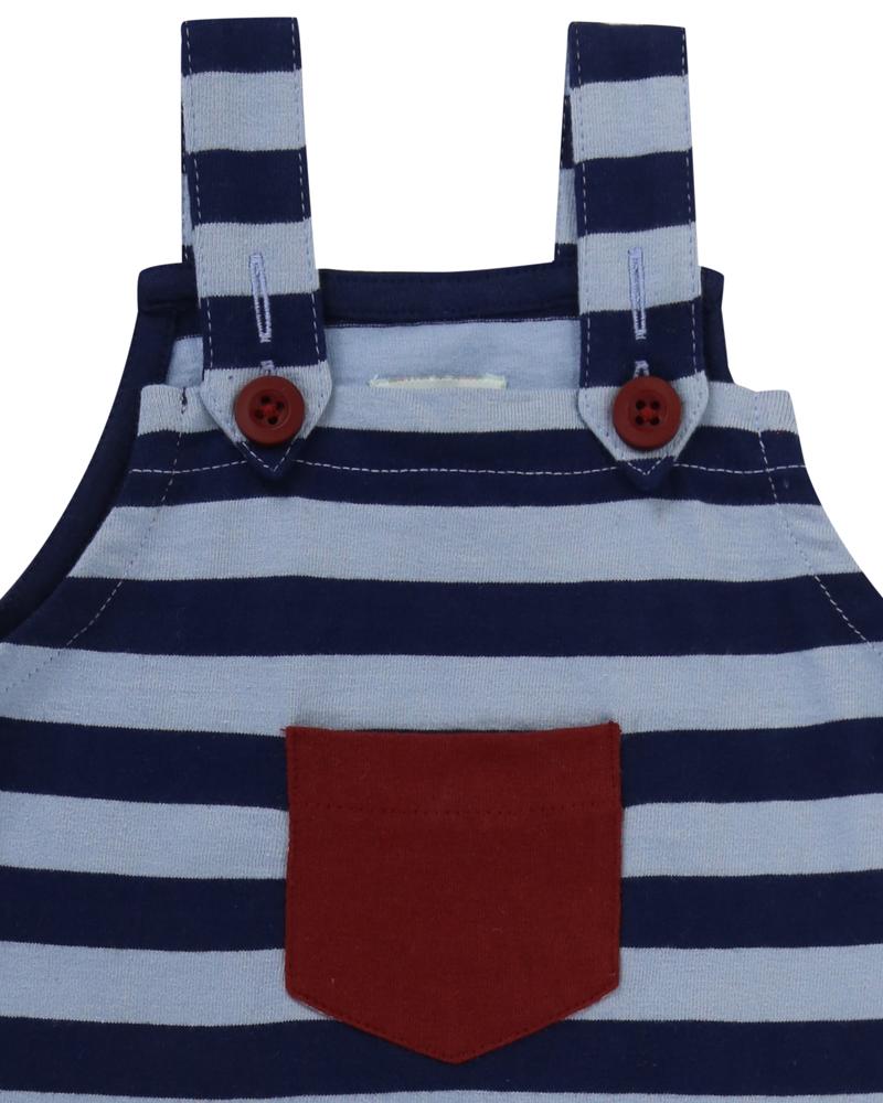 Jersey Dungarees- Blues Stripe