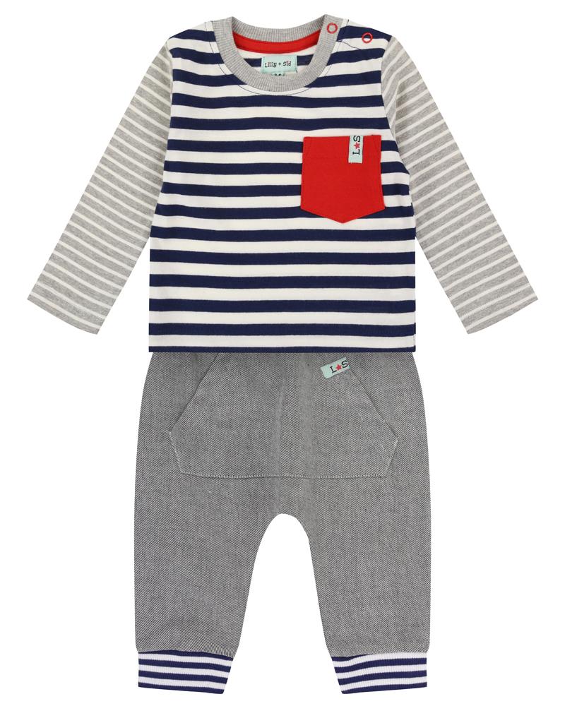 Stripe Top/ Flannel Trouser