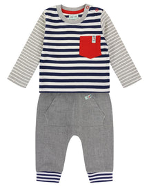 Stripe Top/ Flannel Trouser