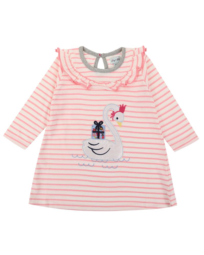 Swan Applique Dress/Leggings Set