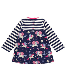 Mix Fabric Dress Pegasus/Stripe