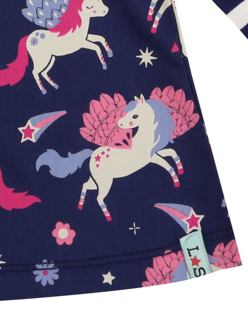 Mix Fabric Dress Pegasus/Stripe