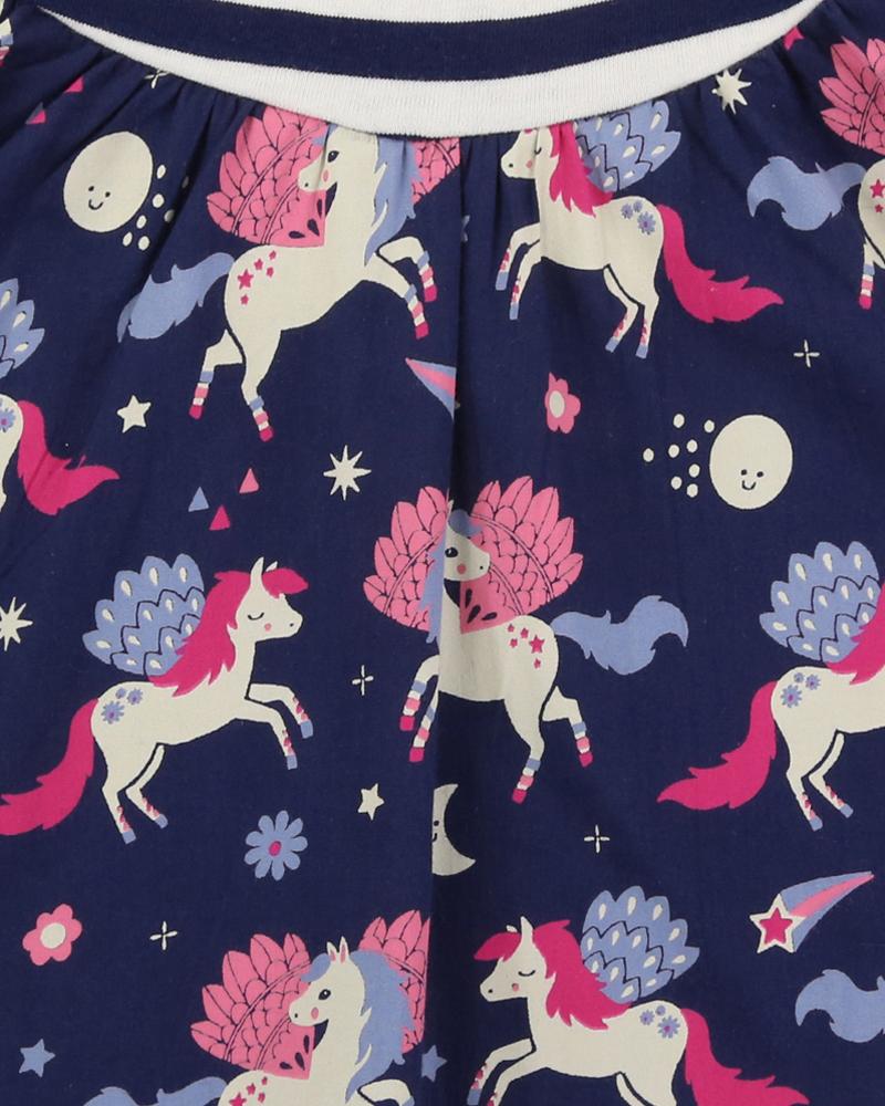 Mix Fabric Dress Pegasus/Stripe