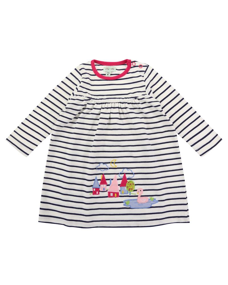 Swan Applique Jersey Dress