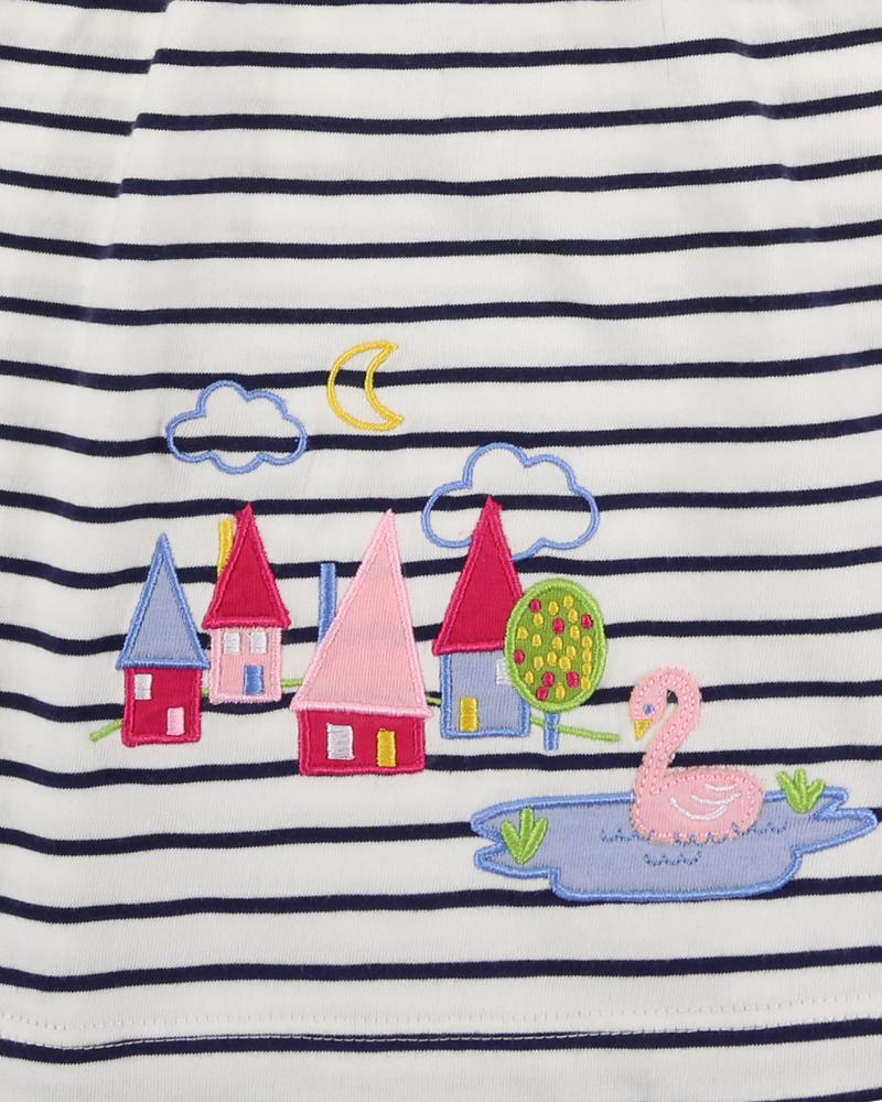 Swan Applique Jersey Dress