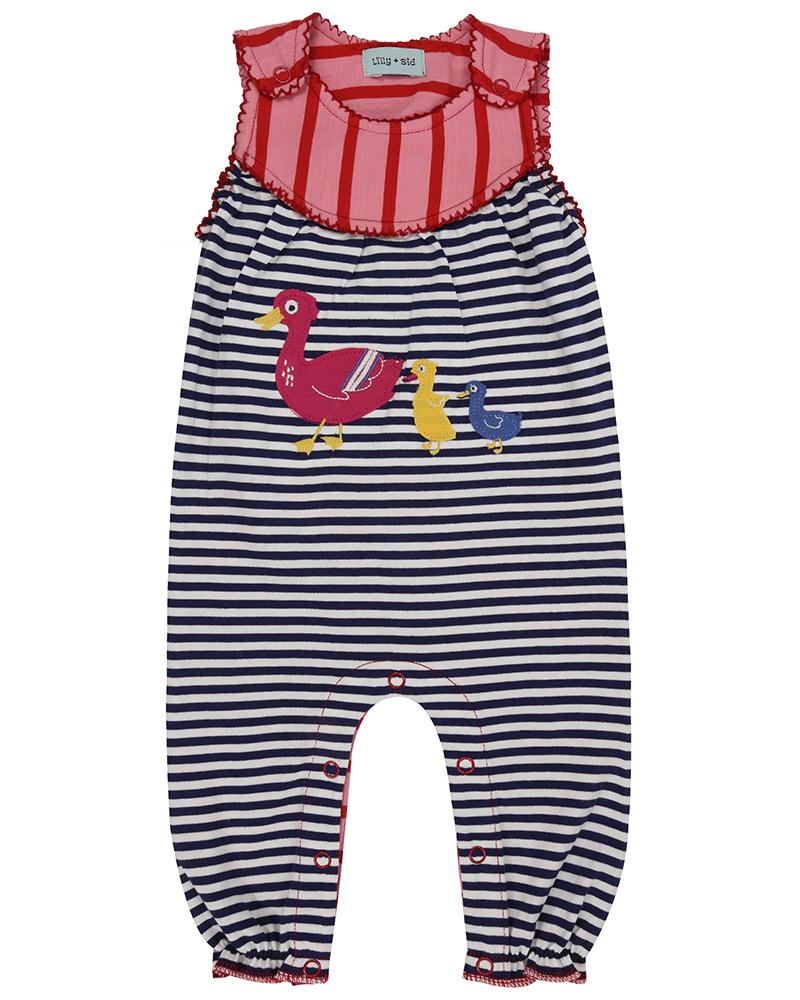 Applique Jersey Dungarees- Duck Family