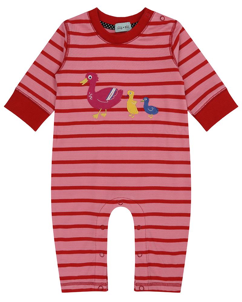 Applique Playsuit- Duck Family