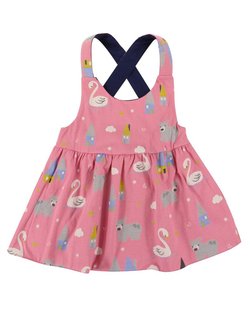 Reserse Pini Dress- Swan/Navy