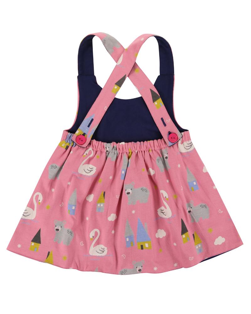 Reserse Pini Dress- Swan/Navy