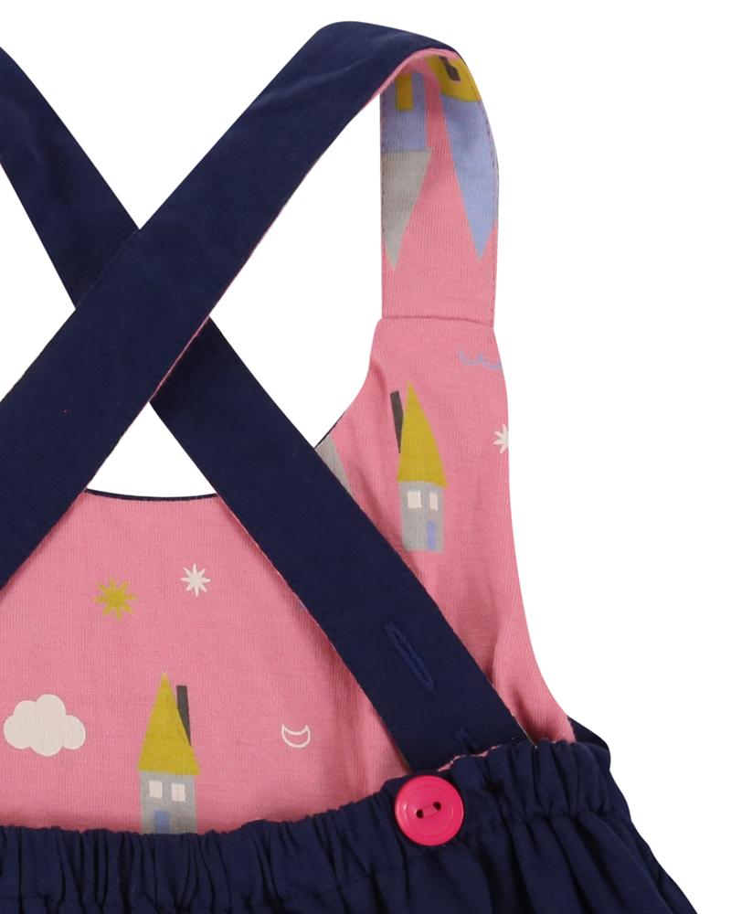 Reserse Pini Dress- Swan/Navy