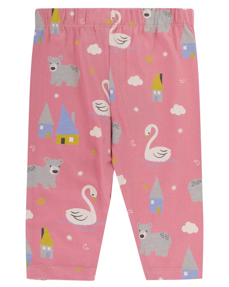 Frill Neck Top And Swan Leggings Set