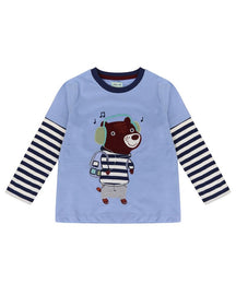 Headphones Bear Applique Top