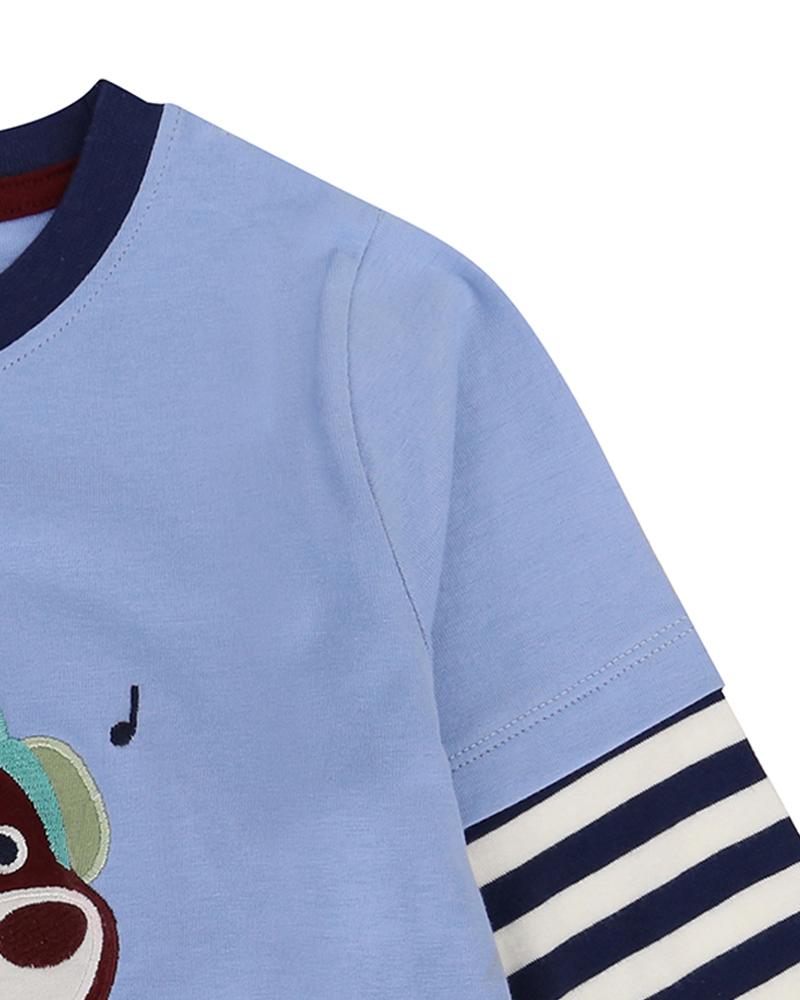 Headphones Bear Applique Top