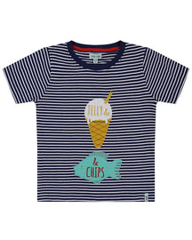 Applique Stripe T- Fish + Chips
