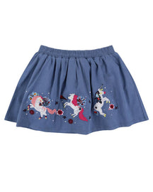 Applique Hem Denim Skirt