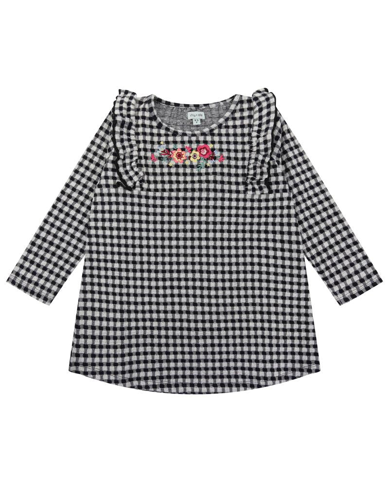 Check Frill Insert Dress