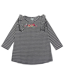 Check Frill Insert Dress