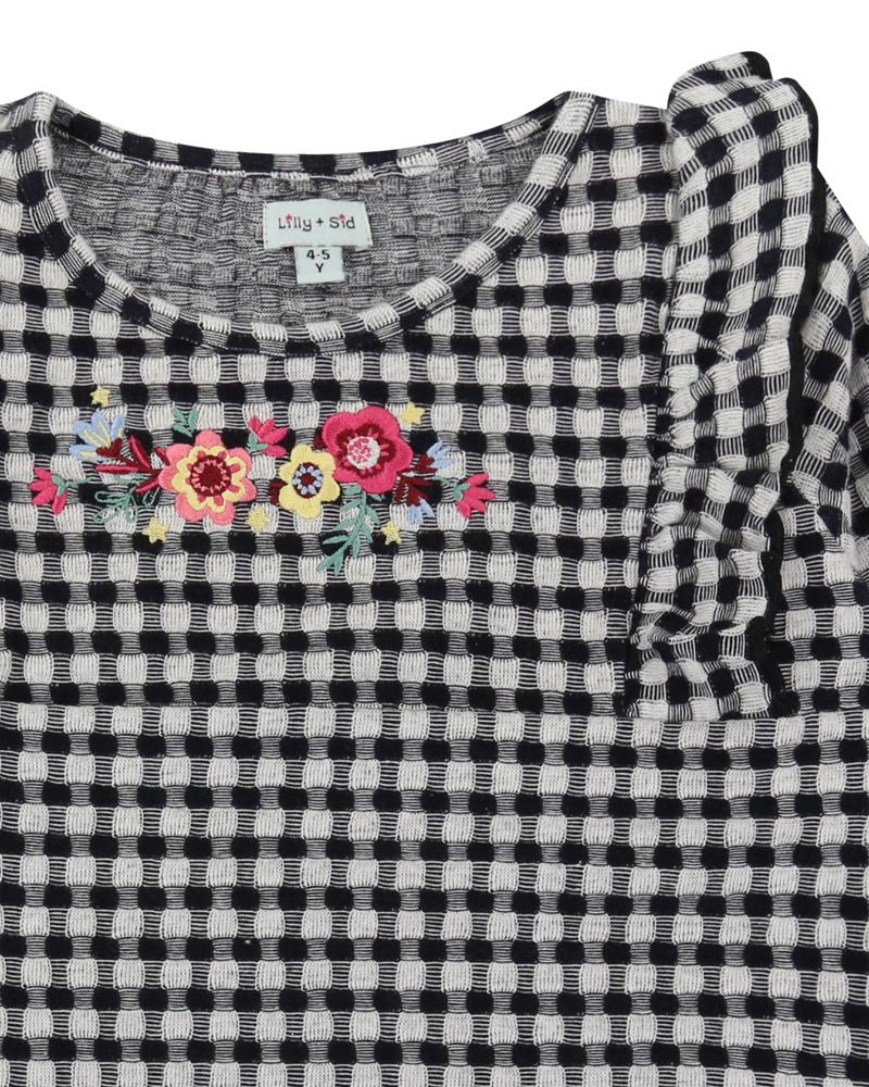 Check Frill Insert Dress