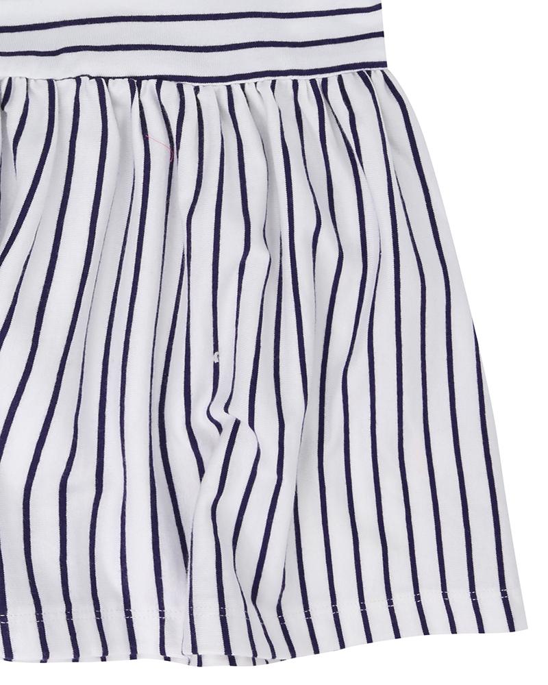Stripe Applique Dress- Love Birds