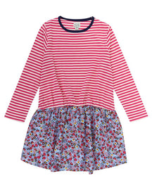 Fabric Mix Dress Stripe/Floral