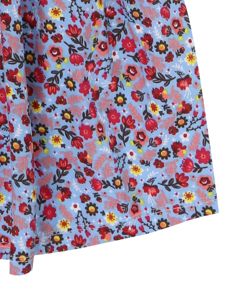 Fabric Mix Dress Stripe/Floral