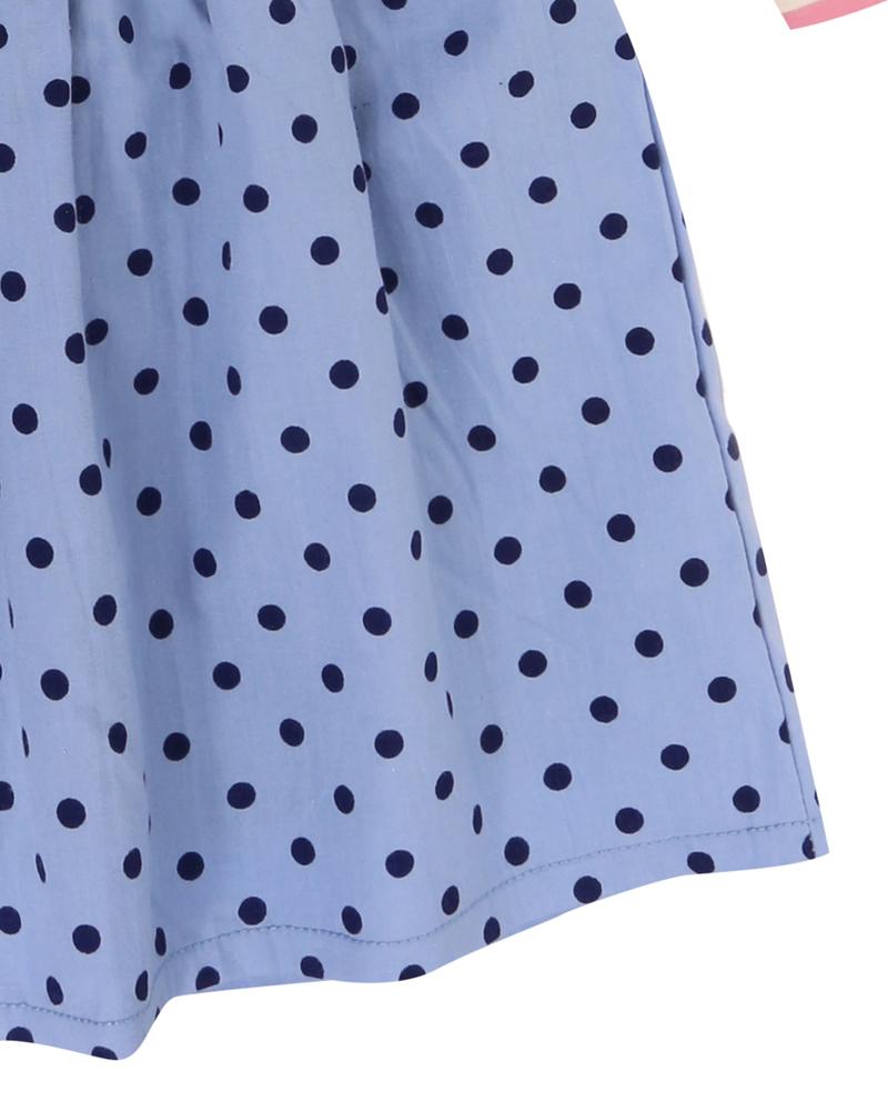 Fabric Mix Dress- Stripe/Dotty