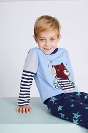 Headphones Bear Applique Top